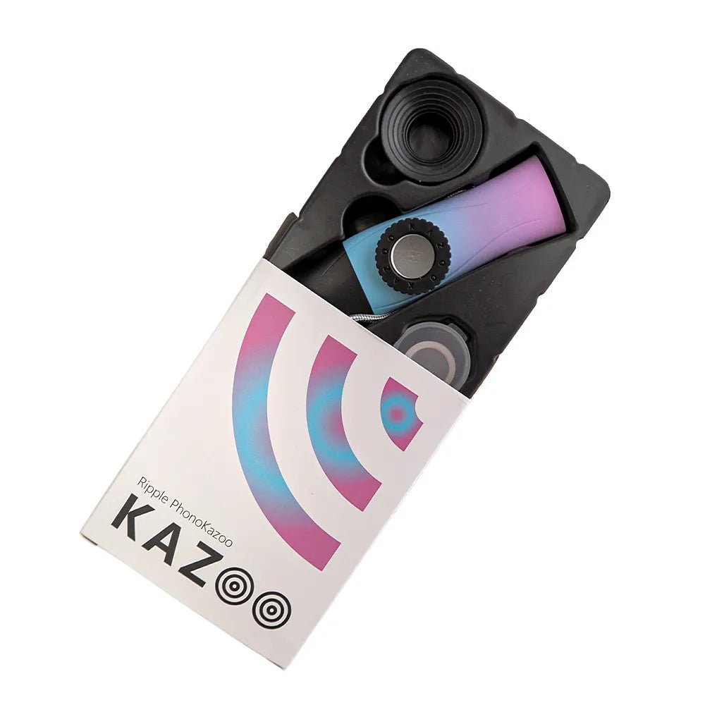 Kazoo Ripple PhonoKazoo ABS - Blue/Pink with Lanyard, Amplifier Bell, 5 Replacement Membranes — view 4