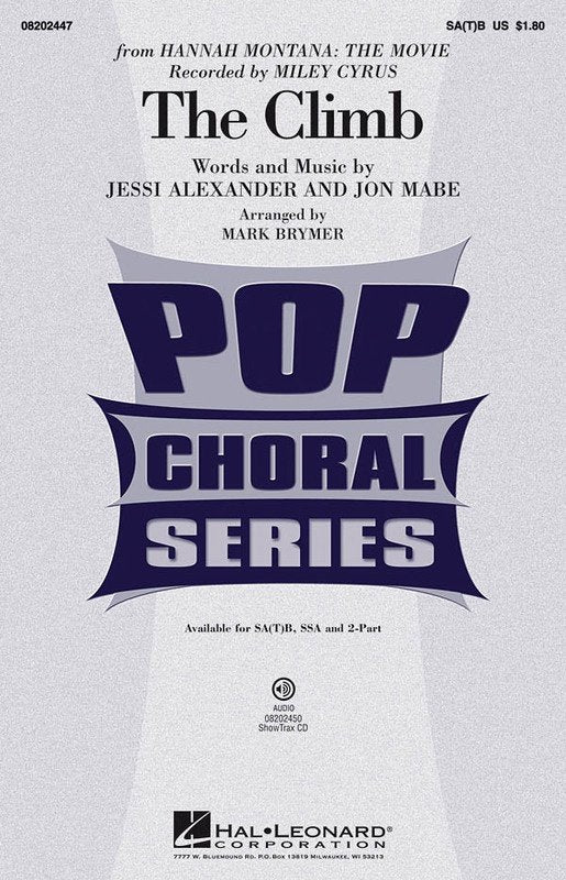 The Climb — SATB Choral (Hal Leonard, Pop Choral Series)