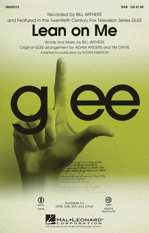 Lean on Me (from Glee) — SAB, arr. Anders (Hal Leonard)