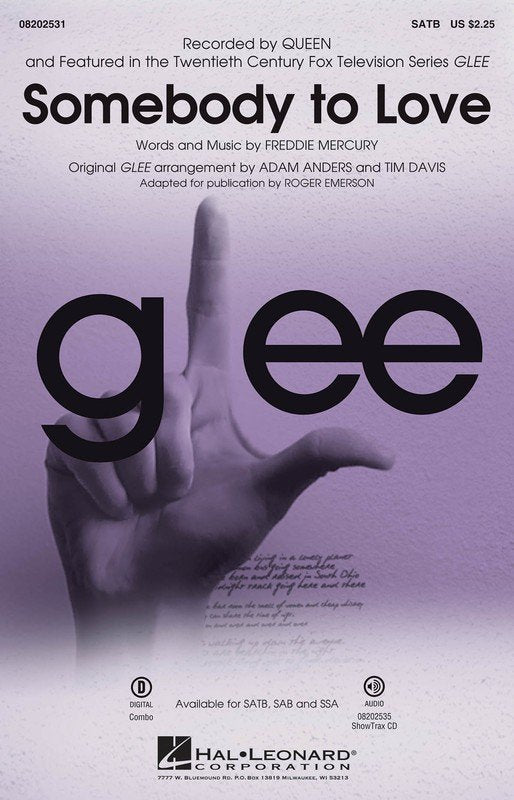 Somebody to Love Glee Queen Choral SATB SAB SSA ShowTrax CD Digital Download — view 2