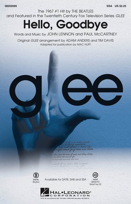 Hello Goodbye (from Glee) — SSA Choral Score, arr. Adam Anders (Hal Leonard)