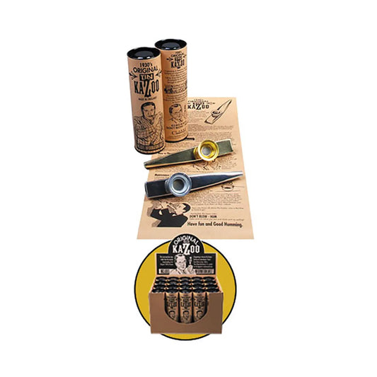 Clarke Metal Kazoos - Carton of 20 Tubes, Gold Finish, Tinplate, Easy Tuning, Membrane Replacement