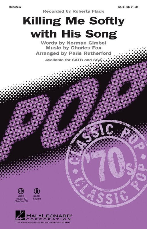 Killing Me Softly with His Song — SSA Choral Score, arr. Paris Rutherford (Hal Leonard)
