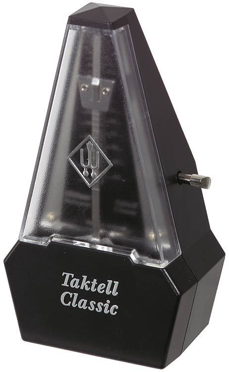 Wittner Taktell Classic Metronome Black/Silver - Mechanical Clockwork, No Batteries, Made in Germany