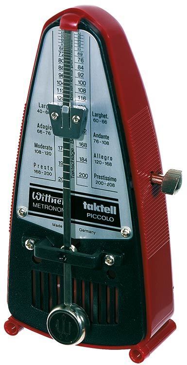Wittner Taktell Piccolo Metronome, Ruby Colour, Mechanical, Plastic Casing, Made in Germany