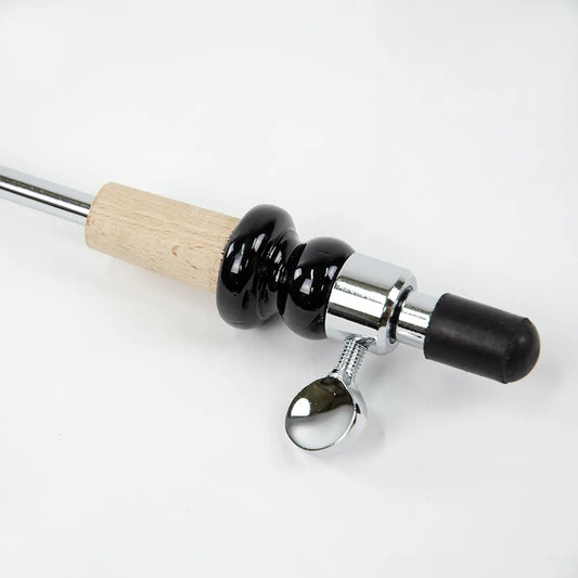 Cello Endpin with Hardwood Plug 1/2, Solid Nickelplated Steel Pin, Rubber Tip, 46cm, Ø 19-17mm