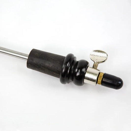 Cello Endpin with Ebony Plug - 52cm German, Solid Steel Pin, Round Rubber Tip