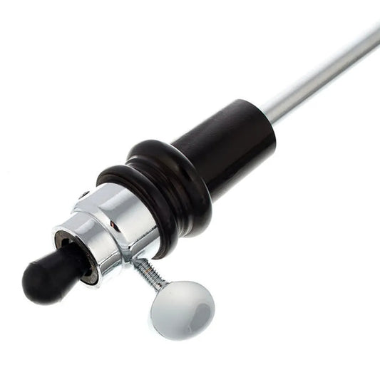 Cello Endpin with Corked Ebony Plug, 52cm Chrome Hollow Alloy Pin, Round Rubber Tip