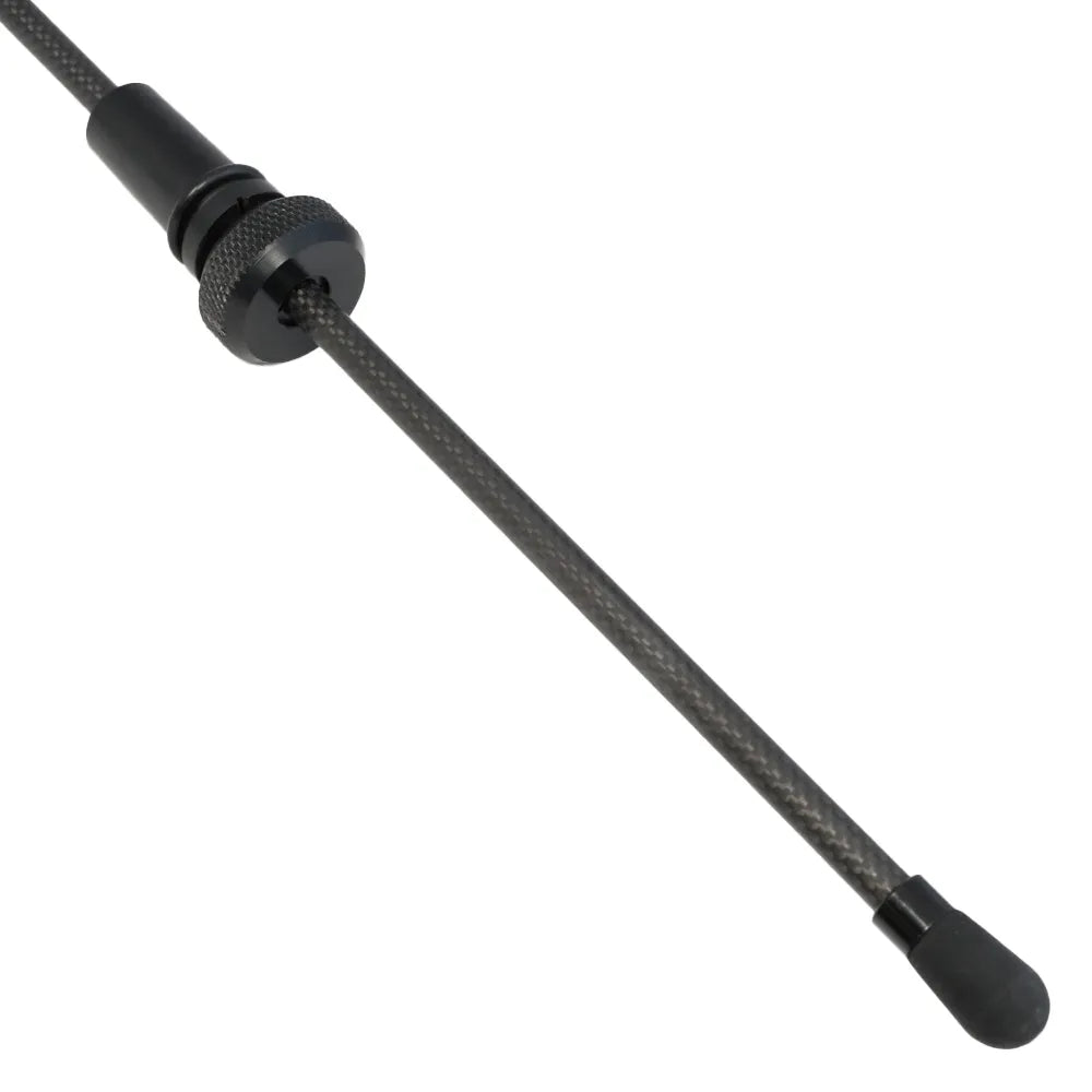 FPS Cello Endpin - Braided Carbon Fibre, 53cm Long, 10mm Diameter, Cork Lined, Removable Rubber Knob, Knurled Tightening Mechanism
