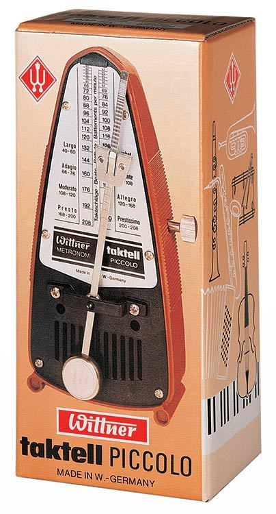 Wittner Taktell Piccolo Black Mechanical Metronome, Plastic Casing, No Batteries, Made in Germany — view 2