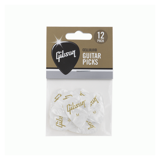 Gibson Pearloid White Guitar Picks 12-Pack Medium Thickness