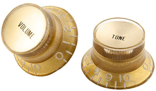 Gibson Top Hat Knobs W/ Gold Metal Insert Gold 4Pk