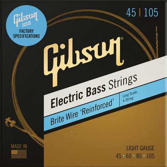 Gibson Brite Wire Bass Guitar Strings Long Scale Light 45-105 - SBG-LSL