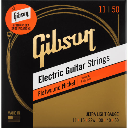 Gibson Flatwound Electric Guitar Strings Ultra Light 11-50 - SEG-FW11
