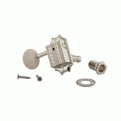 Gibson Deluxe White Button Tuner Set - Vintage Nickel - PMMH-060 — view 4