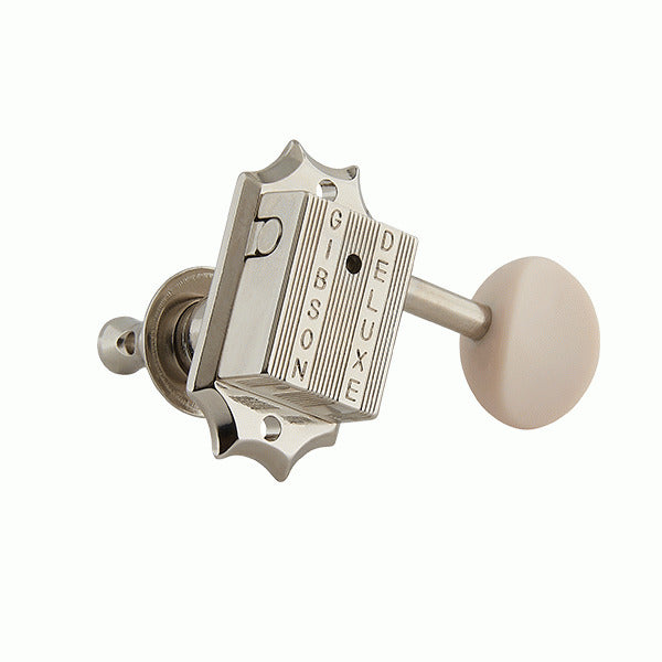 Gibson Deluxe White Button Tuner Set - Vintage Nickel - PMMH-060 — view 3