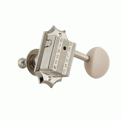 Gibson Deluxe White Button Tuner Set - Vintage Nickel - PMMH-060 — view 3