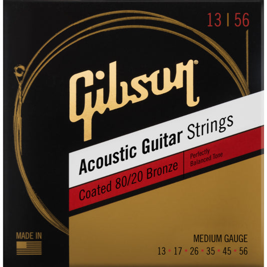 Gibson Coated 80/20 Bronze Acoustic Strings Medium 13-56