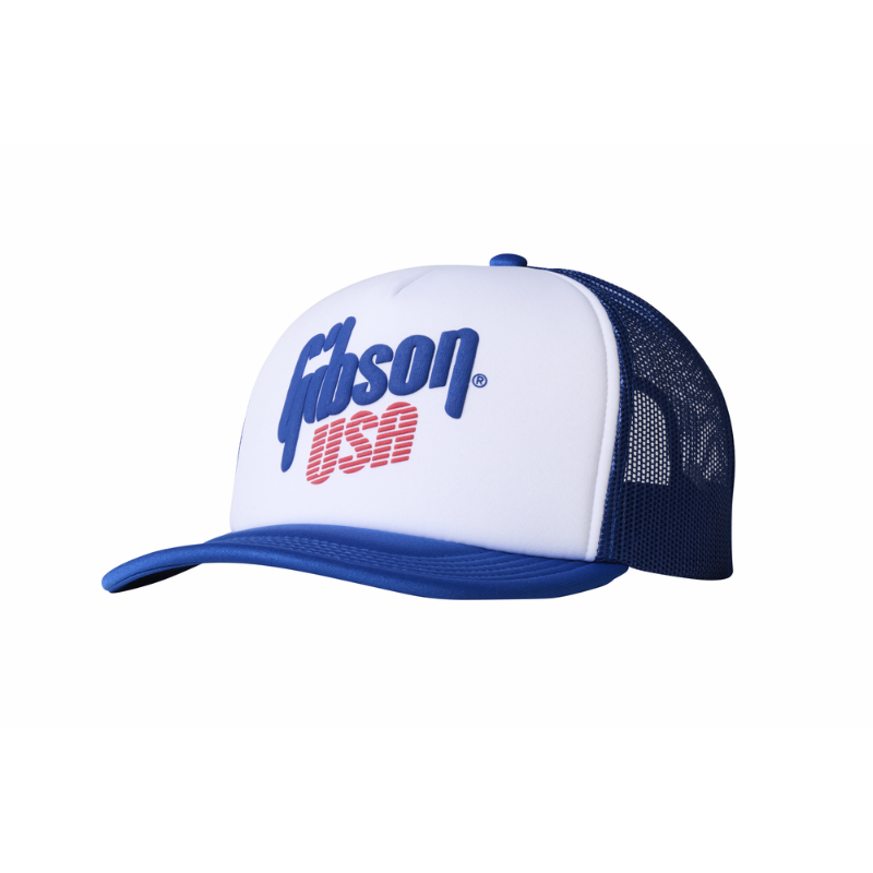Gibson USA Foam Trucker Hat with Embossed Logo and Adjustable Snap Closure