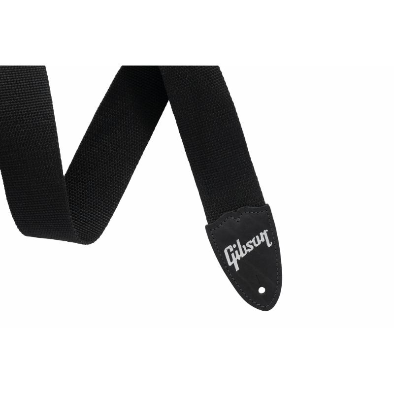 Gibson Canvas Guitar Strap Black 2" Wide Adjustable 36" to 65"