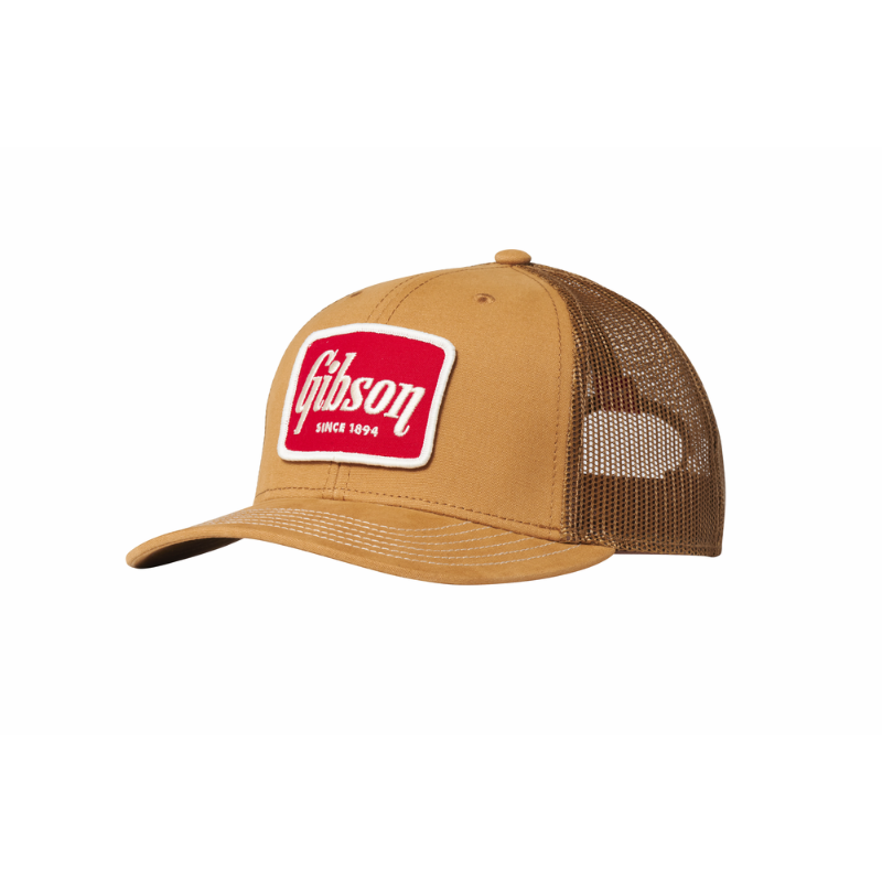 Gibson Canvas Trucker Hat with Adjustable Snap Closure