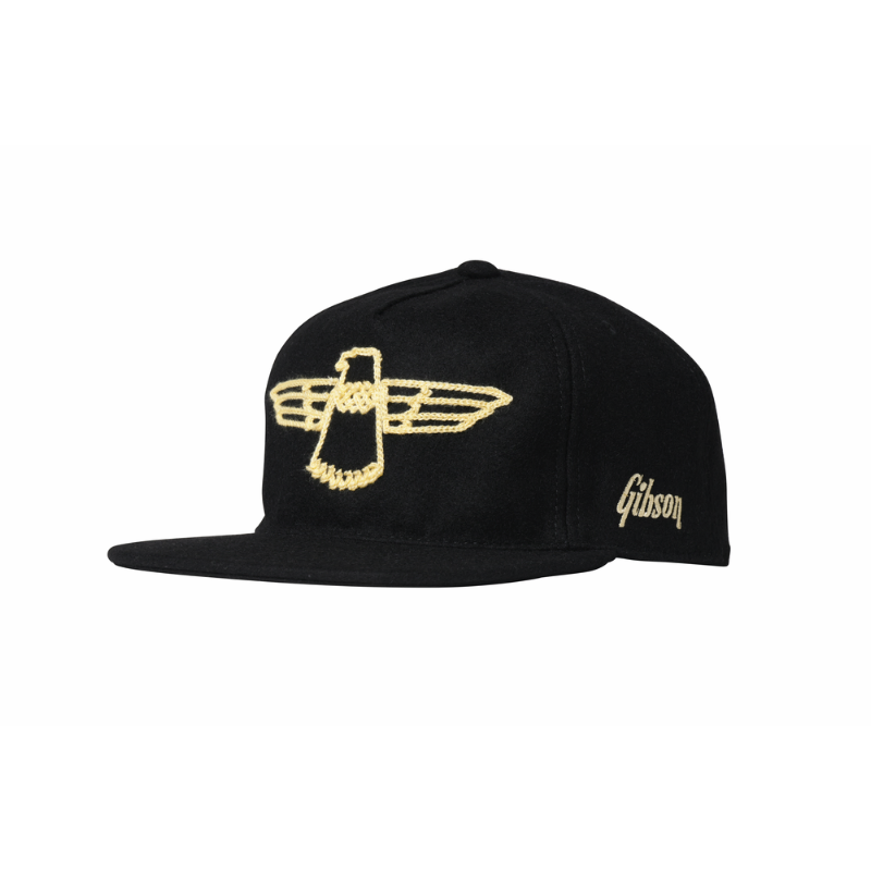 Gibson Thunderbird Wool 5-Panel Snapback Hat with Adjustable Closure