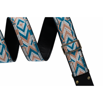 Gibson Vintage Original Strap Multi 2" Wide Jacquard Fabric with Vegan Leather, Adjustable 36" to 65" — view 2