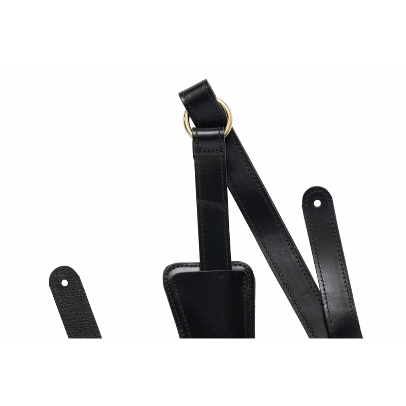 Gibson Modern Vintage Mini Strap Black, Adjustable 44”-65”, High-Quality Top-Grain Leather, USA-Made — view 3