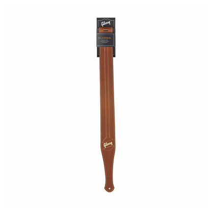 Gibson Classic Brown Leather Guitar Strap, Adjustable 48"-60" — view 2
