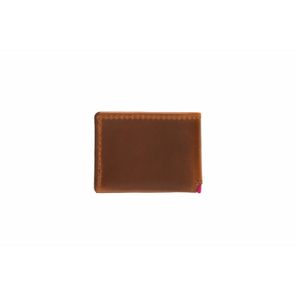 Gibson Lifton Brown Full-Grain Leather Wallet with Pink Plush Interior — view 2