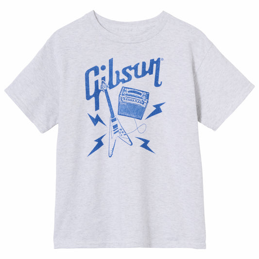 Gibson Kid's Flying V Tee Gray Medium Cotton Polyester