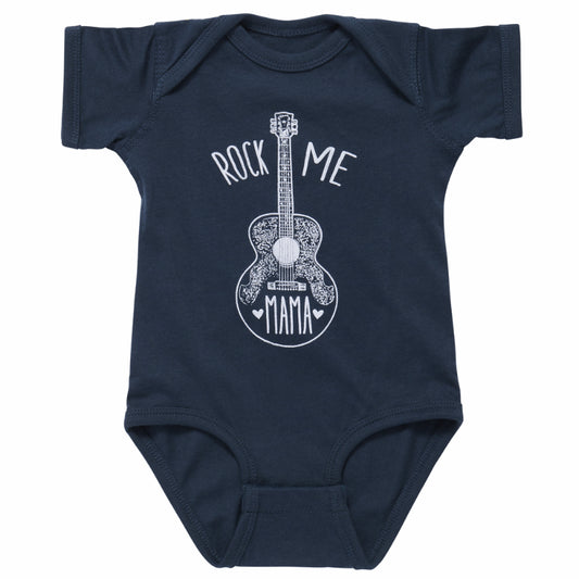 Gibson Rock Me Mama Baby Onesie Heather Blue 12/18M 100% Cotton
