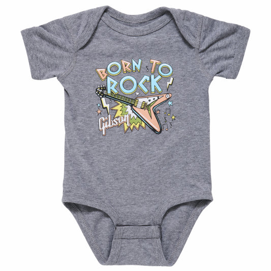 Gibson Born to Rock Baby Onesie Gray 12/18M Cotton/Polyester Blend