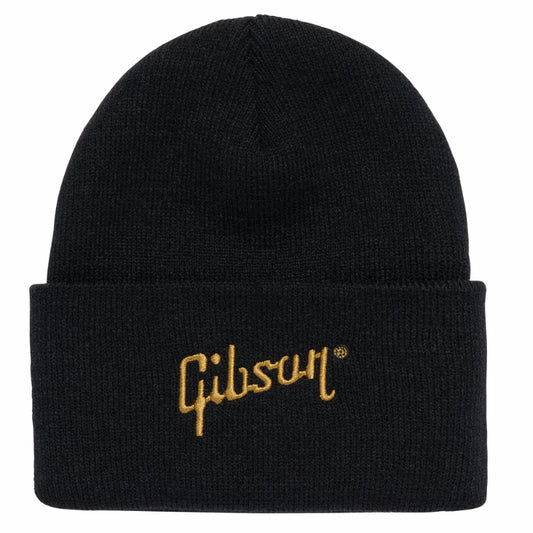 Gibson Kid's Black Cuffed Logo Beanie