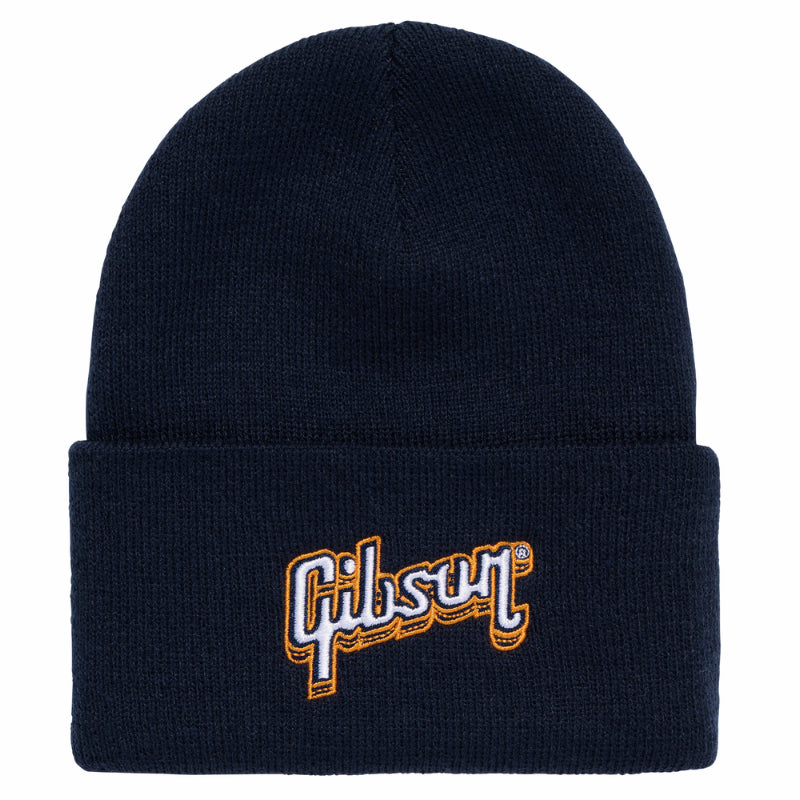 Gibson Kid's Cuffed Beanie with Embroidered Logo - Navy