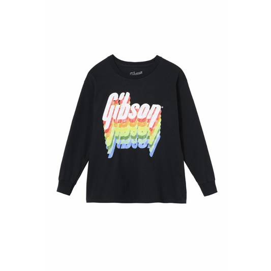 Gibson Kids Rainbow Logo Long Sleeve Tee Black Medium