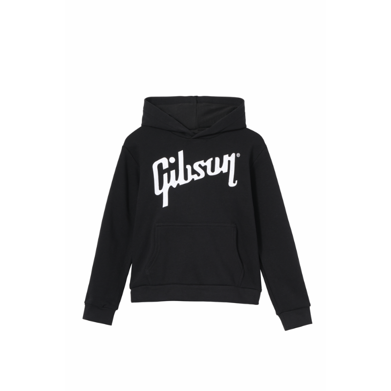 Gibson Kid's Logo Pullover Hoodie Black Medium 60% Cotton 40% Polyester