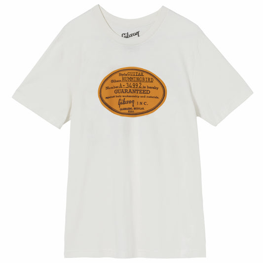 Gibson Acoustic Label Tee Vintage White Size Large