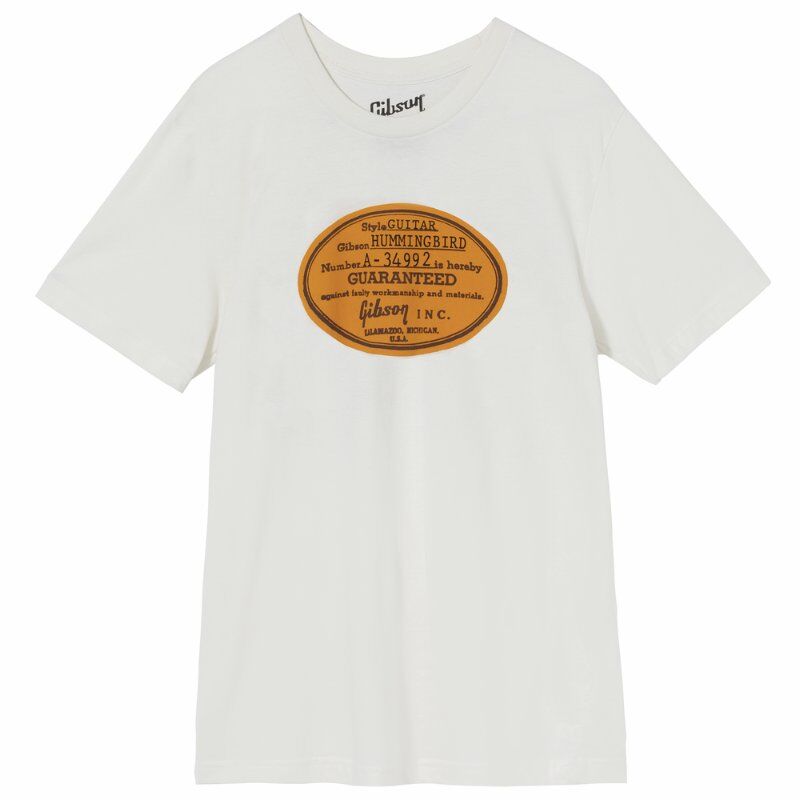 Gibson Acoustic Label Tee Vintage White Size Small
