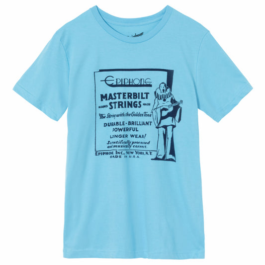 Gibson Masterbuilt Strings Tee, Sky Blue, XL