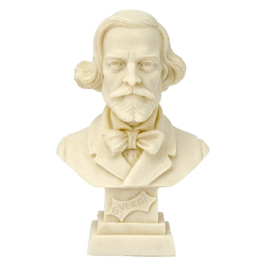 11cm Crushed Marble Verdi Bust by Cav. Arnaldo Giannelli