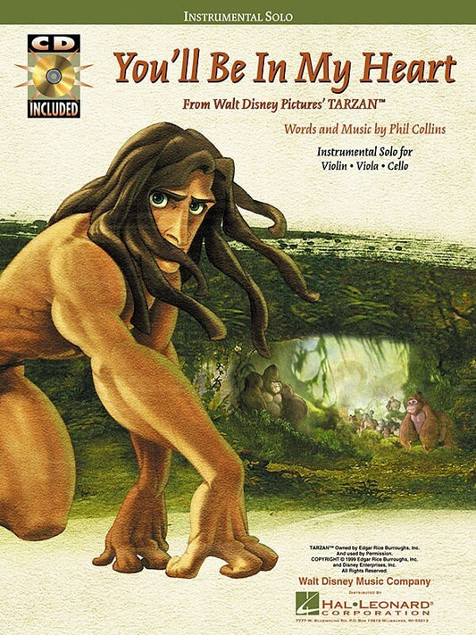 YOULL BE IN MY HEART FROM TARZAN Book/CD STRINGS