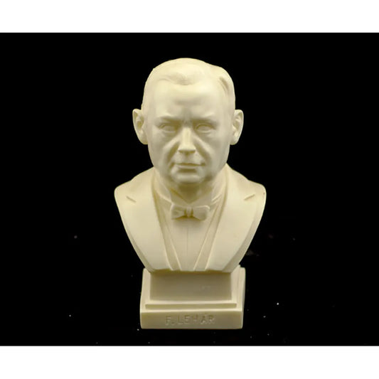Bust of Franz Lehar - 15cm Marble and Alabaster Recombined Stone Sculpture
