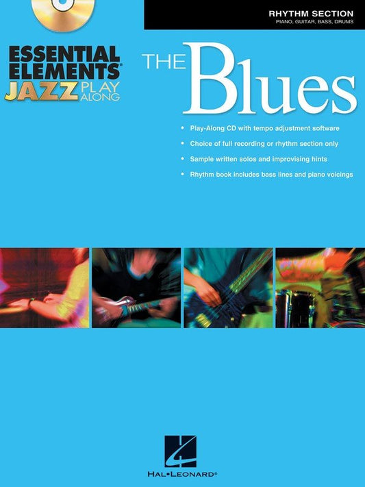 Blues — Essential Elements Jazz Play-Along, Rhythm (Guitar/Drums/Piano), Book/CD (Hal Leonard)