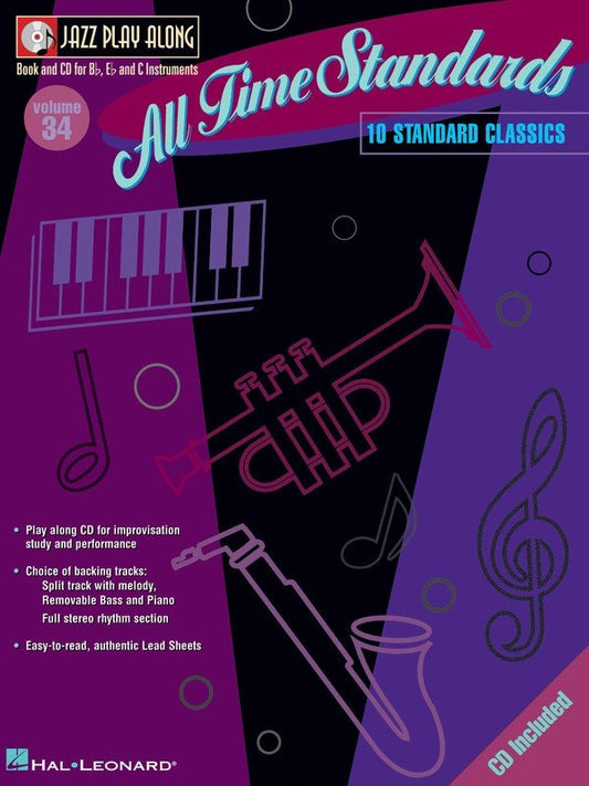 All Time Standards — Jazz Play-Along Vol. 34, Book/CD (Hal Leonard)