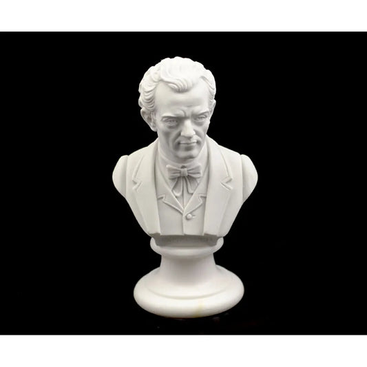 15cm Crushed Marble Bust of G. Mahler by Cav. Arnaldo Giannelli