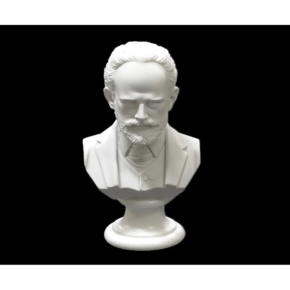 Tschaikovsky Bust 15cm - Marble and Alabaster Composite by Cav. Arnaldo Giannelli