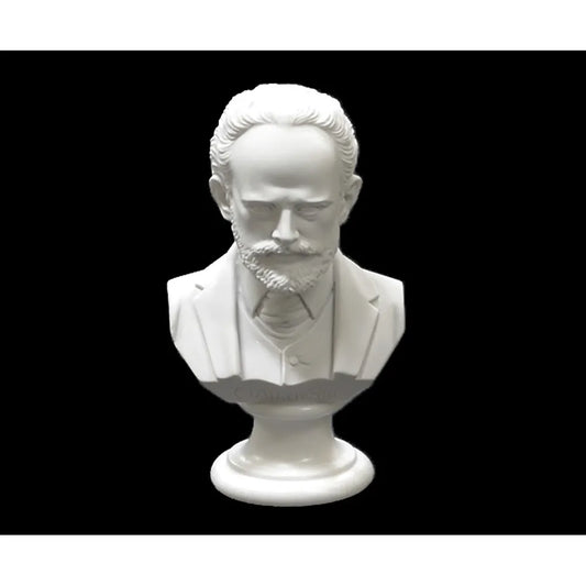 Tschaikovsky Bust 15cm - Marble and Alabaster Composite by Cav. Arnaldo Giannelli