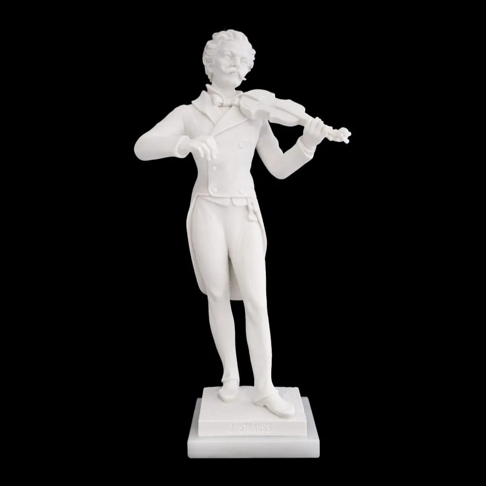 27cm Marble Strauss Standing Figure Bust