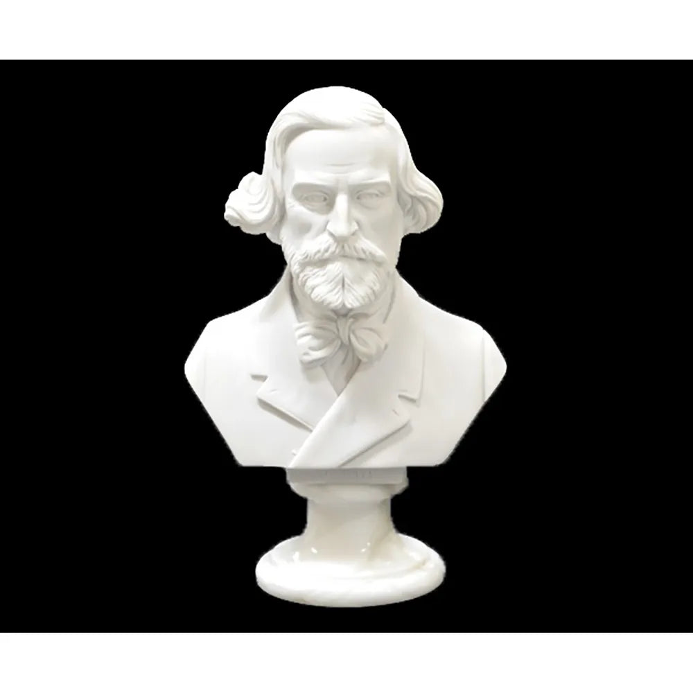22cm Crushed Marble Verdi Composer Bust by Cav. Arnaldo Giannelli